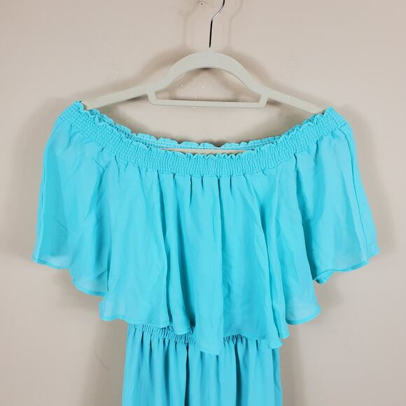 Show Me Your Mumu Hacienda Maxi Dress in Sea Glass Crisp Women's Size S - Picture 3 of 9